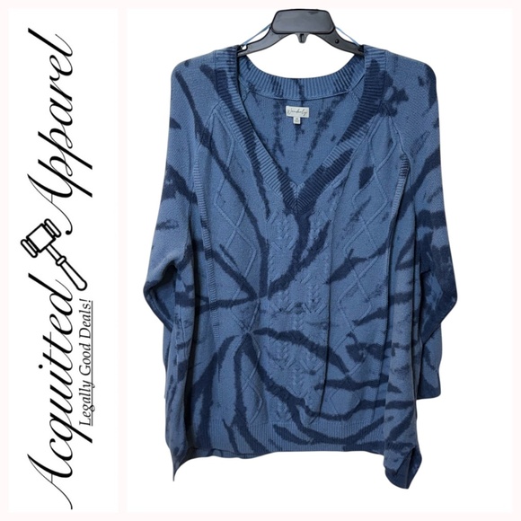 Wonderly Pullover V-Neck Tie Dye Style Sweater 4X - Picture 1 of 13